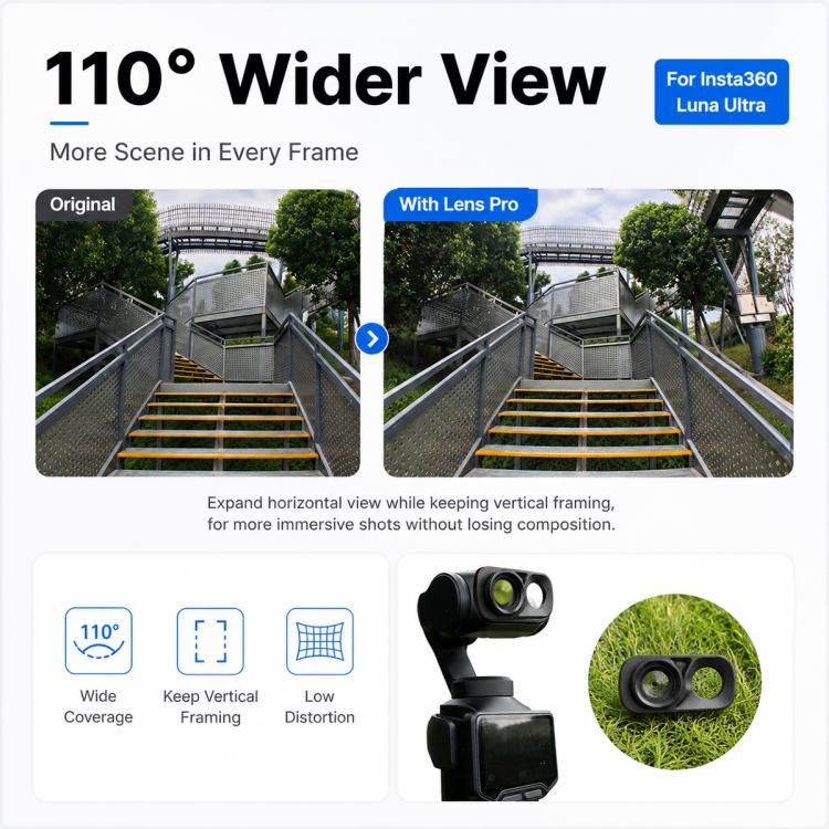 Wide Angle Lens Filter, For Insta360 Luna Ultra