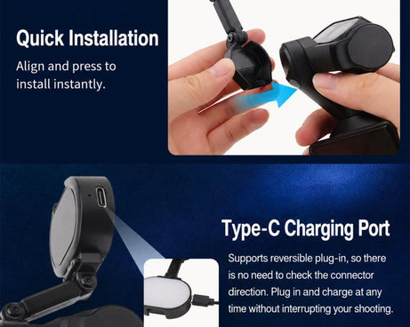 Mini LED Fill Light Warm / Cool Soft Light for Vlogging / Livestreaming / Selfies, For Insta360 Luna Ultra