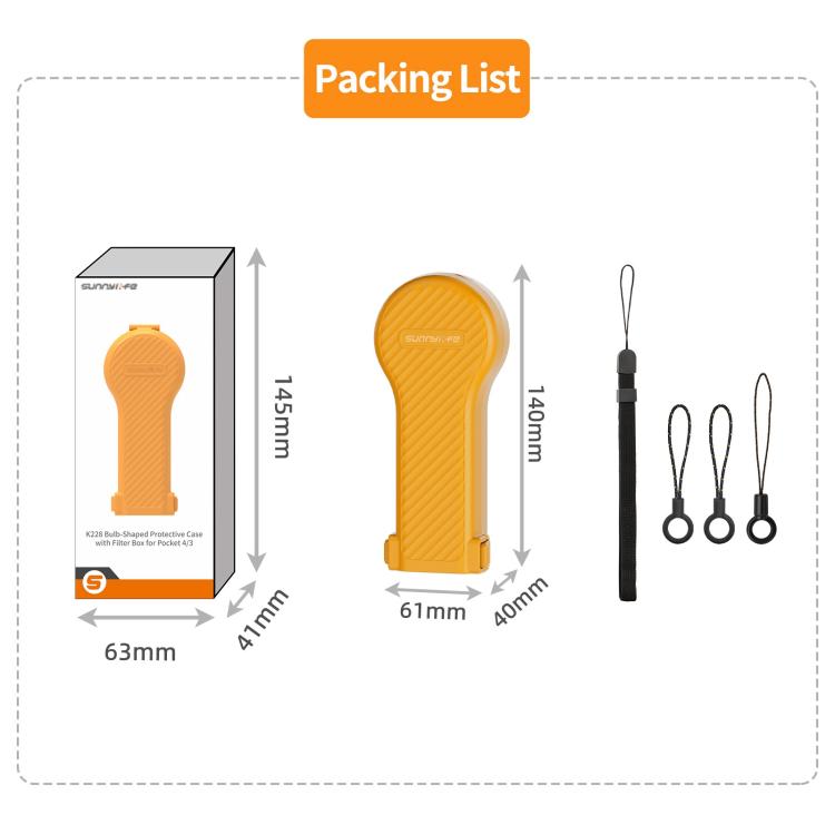 Sunnylife Bulb-Shaped Shock-proof Protective Cover with Filter Box, For DJI Osmo Pocket 4 / 3