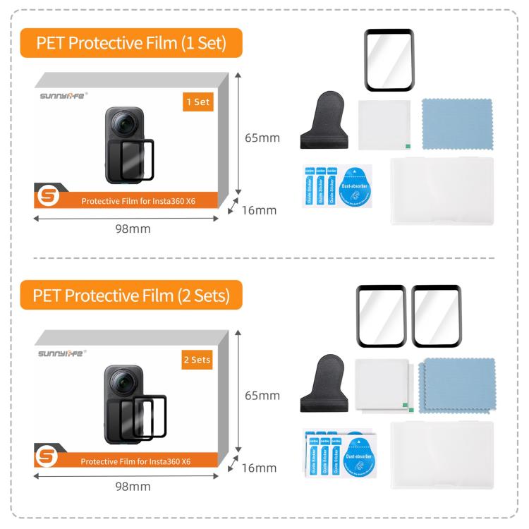 Sunnylife Screen Protector PET Soft Film, For Insta360 X6