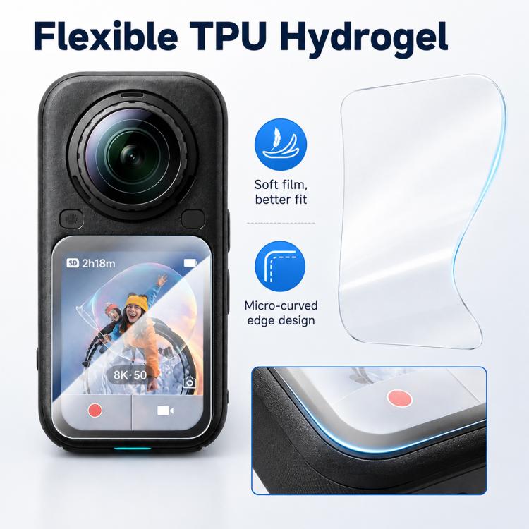 10 PCS/Box Full-coverage Action Camera High-definition Screen Protector, For Insta 360 X6, For Insta 360 X5 / X4