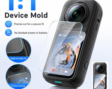 10 PCS/Box Full-coverage Action Camera High-definition Screen Protector, For Insta 360 X6, For Insta 360 X5 / X4
