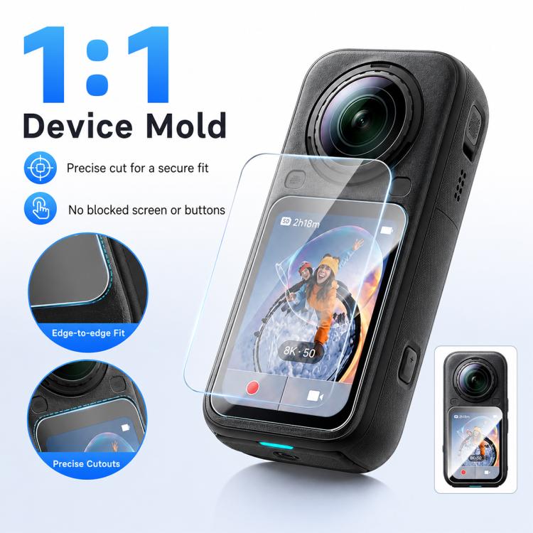 10 PCS/Box Full-coverage Action Camera High-definition Screen Protector, For Insta 360 X6, For Insta 360 X5 / X4