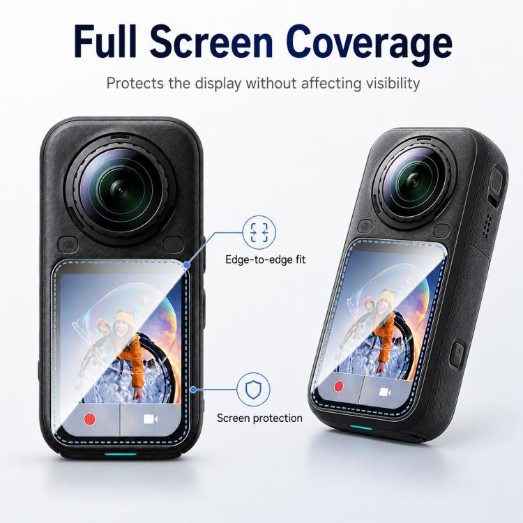 10 PCS/Box Full-coverage Action Camera High-definition Screen Protector, For Insta 360 X6, For Insta 360 X5 / X4