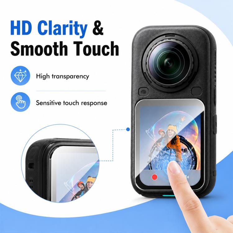 10 PCS/Box Full-coverage Action Camera High-definition Screen Protector, For Insta 360 X6, For Insta 360 X5 / X4