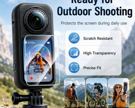 10 PCS/Box Full-coverage Action Camera High-definition Screen Protector, For Insta 360 X6, For Insta 360 X5 / X4
