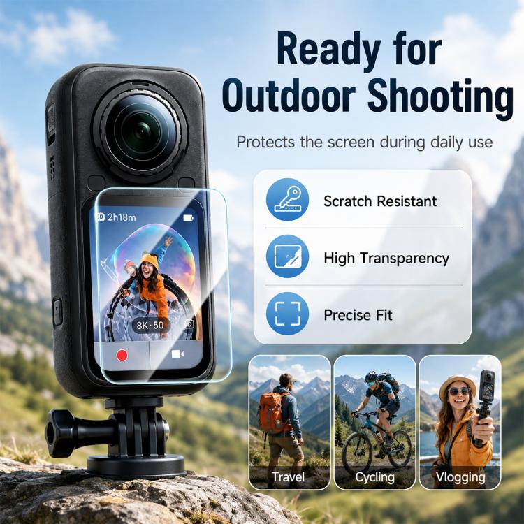 10 PCS/Box Full-coverage Action Camera High-definition Screen Protector, For Insta 360 X6, For Insta 360 X5 / X4
