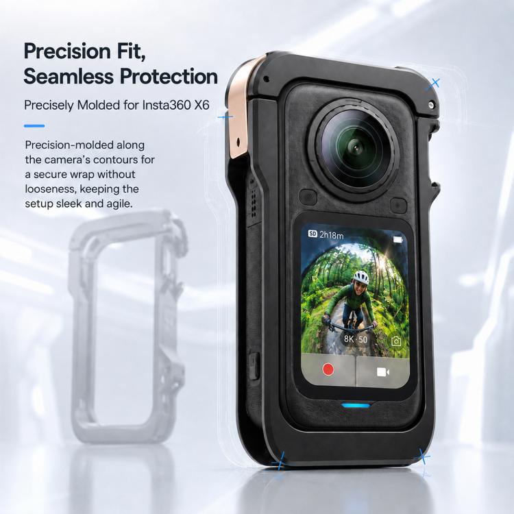 Aluminum Alloy Rabbit Cage Frame Quick-Release Protective Cover, For Insta360 X6
