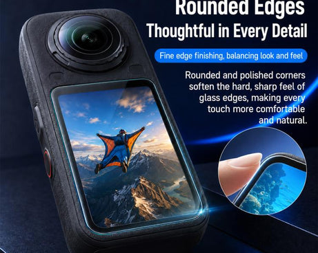 Curved Heat-Bent Tempered Glass Screen Film, For Insta360 X6