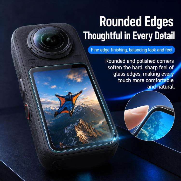Curved Heat-Bent Tempered Glass Screen Film, For Insta360 X6