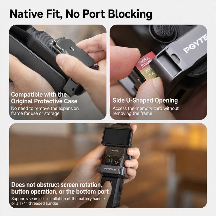 PGYTECH Magnetic Mount Extension Adapter, For DJI Osmo Pocket 4 / 3