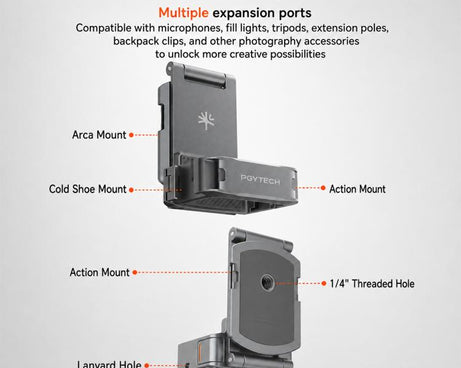 PGYTECH Magnetic Mount Extension Adapter, For DJI Osmo Pocket 4 / 3