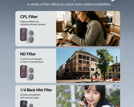For DJI Osmo Pocket 4P PGYTECH Camera Lens Filter, 4 In 1 ND Set