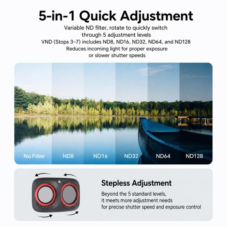 For DJI Osmo Pocket 4P PGYTECH Camera Lens Filter, 4 In 1 ND Set