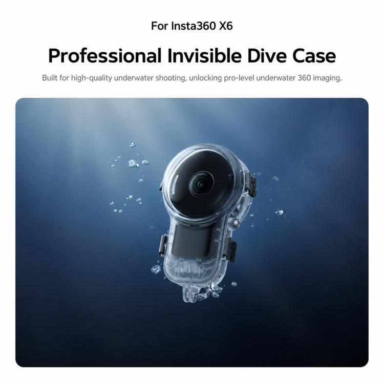 Professional Invisible Dive Housing 60m Waterproof Case, For Insta360 X6
