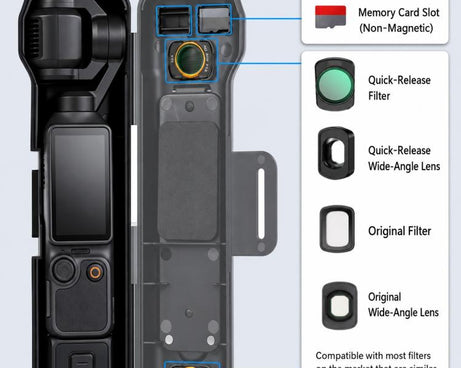 Xasurg Shock-proof Protective Cover with Storage Filter Box, For DJI Osmo Pocket 4 / 3