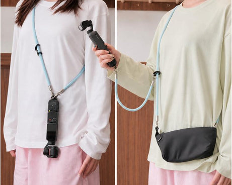Xasurg Camera Lanyard Adjustable Crossbody Strap For DJI Osmo Pocket 4 / 3, Metal Buckle Cord, Metal Buckle Cord + Wrist Strap, Metal Buckle Cord + Buckle
