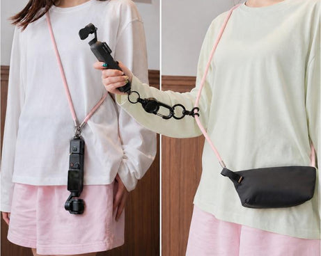 Xasurg Camera Lanyard Adjustable Crossbody Strap For DJI Osmo Pocket 4 / 3, Metal Buckle Cord, Metal Buckle Cord + Wrist Strap, Metal Buckle Cord + Buckle