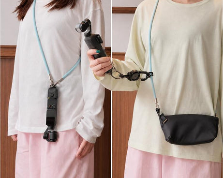 Xasurg Camera Lanyard Adjustable Crossbody Strap For DJI Osmo Pocket 4 / 3, Metal Buckle Cord, Metal Buckle Cord + Wrist Strap, Metal Buckle Cord + Buckle