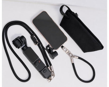 Xasurg Camera Lanyard Adjustable Crossbody Strap For DJI Osmo Pocket 4 / 3, Metal Buckle Cord, Metal Buckle Cord + Wrist Strap, Metal Buckle Cord + Buckle