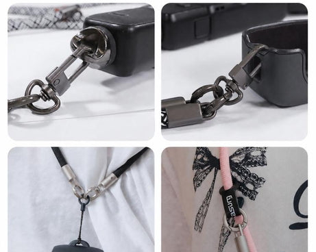 Xasurg Camera Lanyard Adjustable Crossbody Strap For DJI Osmo Pocket 4 / 3, Metal Buckle Cord + Strap + Buckle