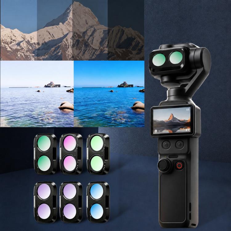 For DJI Osmo Pocket 4P Xasurg Camera Lens Filter, CPL, Black Mist 1/4, NIGHT, 3 in 1 CPL VND Black Mist, 3 in 1 CPL ND32 Black Mist, 4 in 1 CPL ND UV