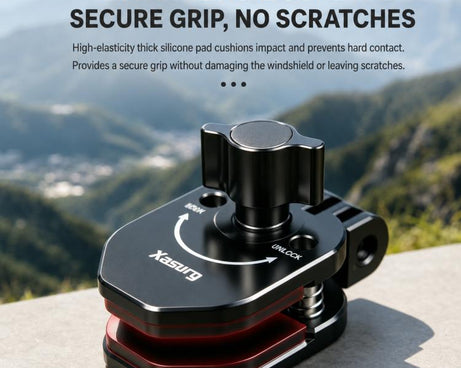 Xasurg Universal Action Camera Motorcycle Windshield Clamp Mount