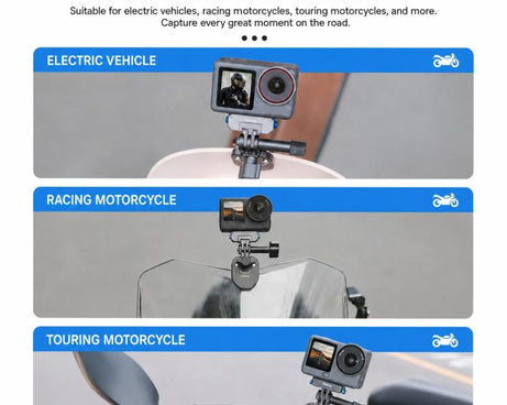 Xasurg Universal Action Camera Motorcycle Windshield Clamp Mount