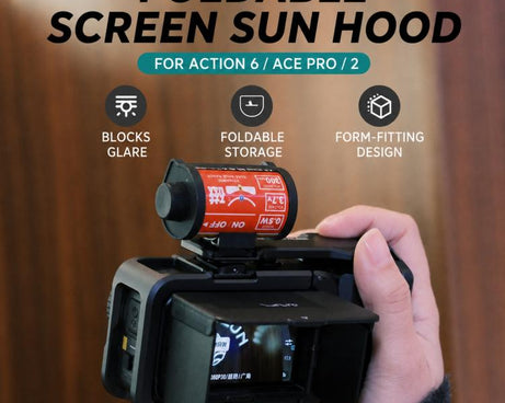 Xasurg Magnetic Sun Hood Foldable Screen Shade For DJI Action 6 /  Insta Ace Pro / Ace Pro 2