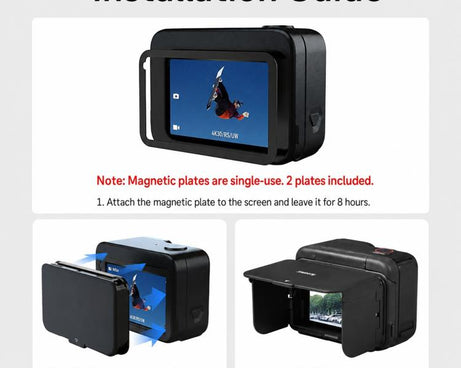 Xasurg Magnetic Sun Hood Foldable Screen Shade For DJI Action 6 /  Insta Ace Pro / Ace Pro 2