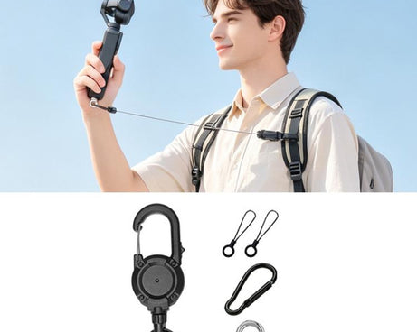 Xasurg Magnetic Backpack Retractable Clip For Insta360 Luna, DJI Pocket 4P / 4 / 3