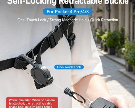 Xasurg Magnetic Backpack Retractable Clip For Insta360 Luna, DJI Pocket 4P / 4 / 3