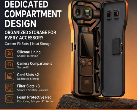 Xasurg Protective Storage Box Cover with Filter & Card Slots, For DJI Osmo Pocket 4P