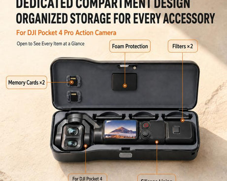 Xasurg Protective Storage Box Cover with Filter & Card Slots, For DJI Osmo Pocket 4P