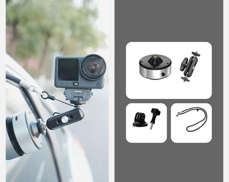 Xasurg Electric Vacuum Suction Cup Mount for DJI, Insta360, GoPro and Other Action Cameras, Suction Cup, Suction Cup + Arm, Suction Cup + Arm + Strap