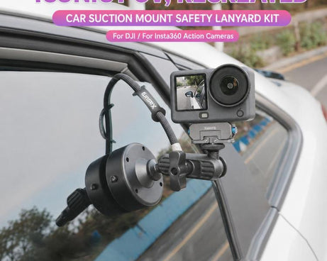 Xasurg Electric Vacuum Suction Cup Mount for DJI, Insta360, GoPro and Other Action Cameras, Suction Cup, Suction Cup + Arm, Suction Cup + Arm + Strap