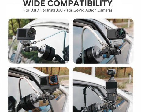 Xasurg Electric Vacuum Suction Cup Mount for DJI, Insta360, GoPro and Other Action Cameras, Suction Cup, Suction Cup + Arm, Suction Cup + Arm + Strap