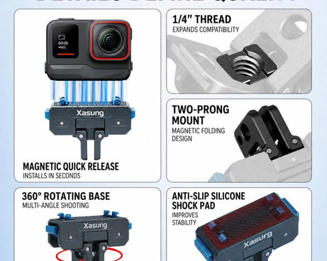 Xasurg Magnetic Quick Release Adapter Mount, For Insta360 X5 / X4 Air / Ace Pro / Pro 2