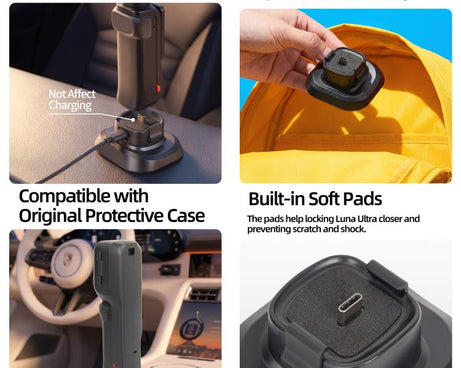 Sunnylife Quick-Release Adhesive Car Base Stand Mount Supporting Holder, For Insta360 Luna Ultra / Pro