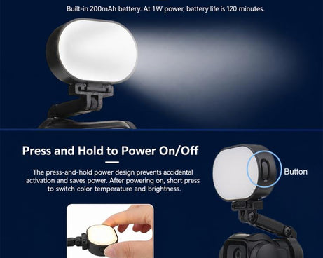 Mini LED Fill Light Adjustable Color Temperature Pocket Light, For Insta360 Luna Pro