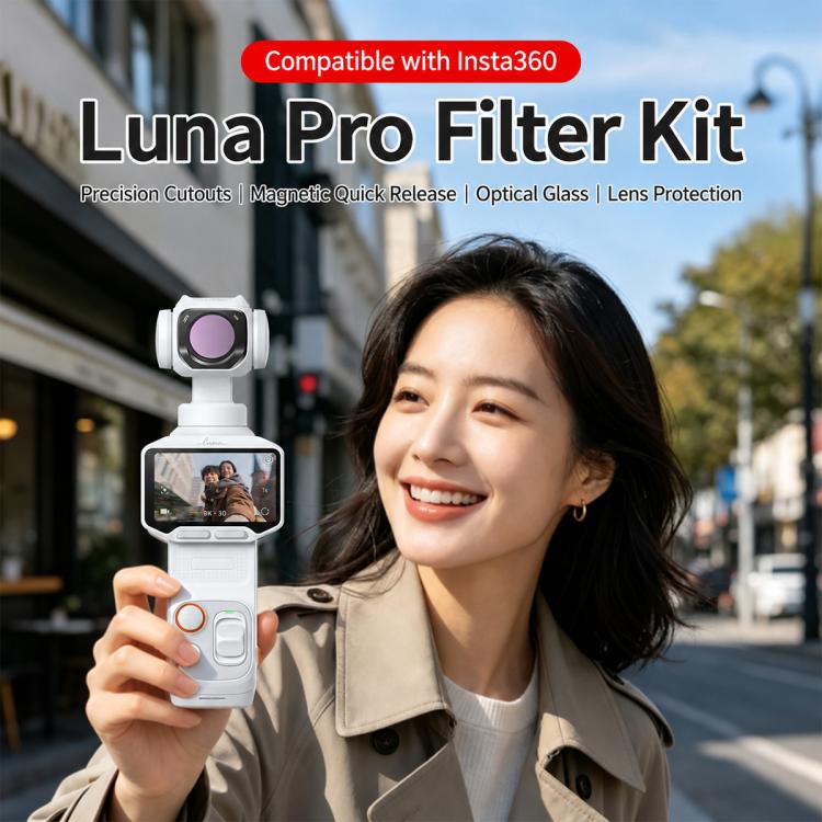 For Insta360 Luna Pro Magnetic Quick Release Lens Filter, 8 in 1 Mixed Filter, 12 in 1 Mixed Filter
