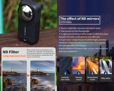 2 PCS/Pack For Insta360 X6 JSR Clip-on ND Lens Filter, ND16, ND32, ND64