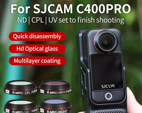 JSR RD Series Lens Filter For SJCAM SJC300 / 400 / 400 Pro, ND8PL, ND16PL, ND32PL, ND64PL, UV, CPL, Star, NIGHT