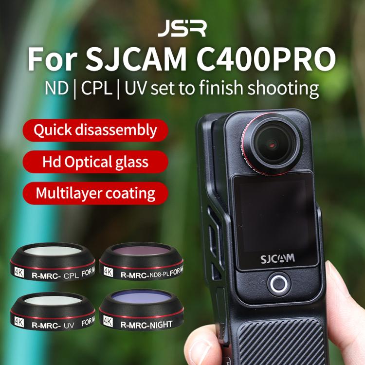 JSR RD Series Lens Filter For SJCAM SJC300 / 400 / 400 Pro, ND8PL, ND16PL, ND32PL, ND64PL, UV, CPL, Star, NIGHT