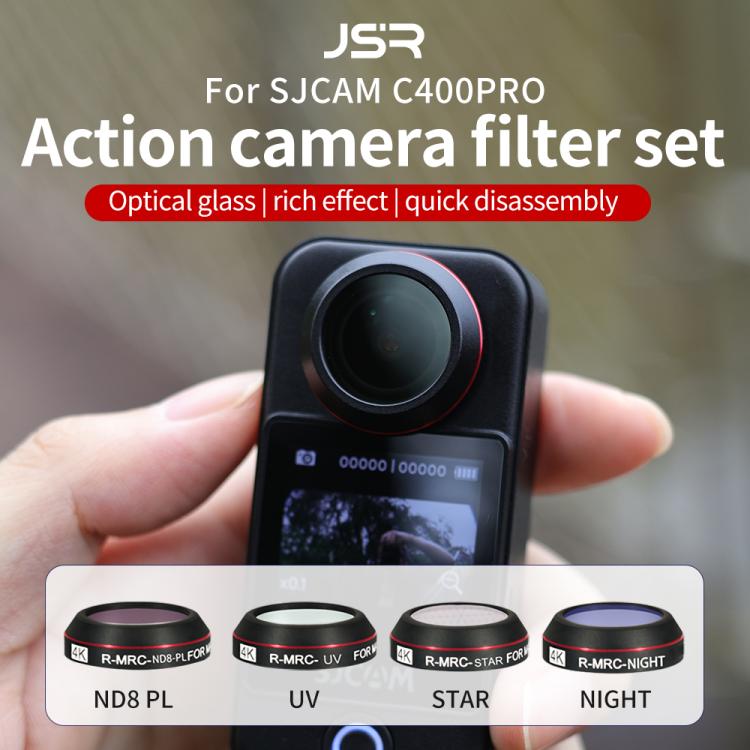 JSR RD Series Lens Filter Set For SJCAM SJC300 / 400 / 400 Pro, 3 in 1 CPL ND8/16PL, 3 in 1 CPL ND16PL NIGHT, 4 in 1 UV CPL ND8/16PL, 4 in 1 ND8/16/32/64PL, 5 in 1 Mixed Filter, 6 in 1 UV CPL NDPL, 6 in 1 Mixed Filter