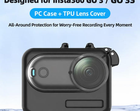 PC Camera Charging Box Cover with TPU Lens Cap, For Insta360 GO 3 / 3S