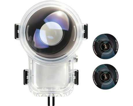 Invisible Dive Housing 60m Waterproof Case with Dedicated Lens & 2-Prong Base, For Insta360 X6 2-Prong Base
