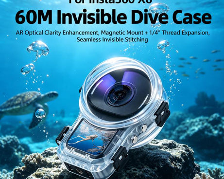 Invisible Dive Housing 60m Waterproof Case with Dedicated Lens & Magnetic Base, For Insta360 X6 Magnetic Base