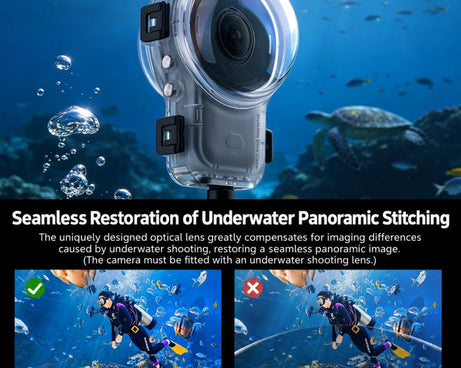 Invisible Dive Housing 60m Waterproof Case with Dedicated Lens & Magnetic Base, For Insta360 X6 Magnetic Base