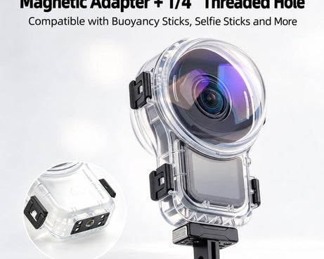 Invisible Dive Housing 60m Waterproof Case with Dedicated Lens & Magnetic Base, For Insta360 X6 Magnetic Base